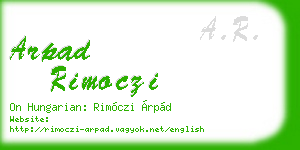 arpad rimoczi business card