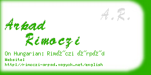 arpad rimoczi business card